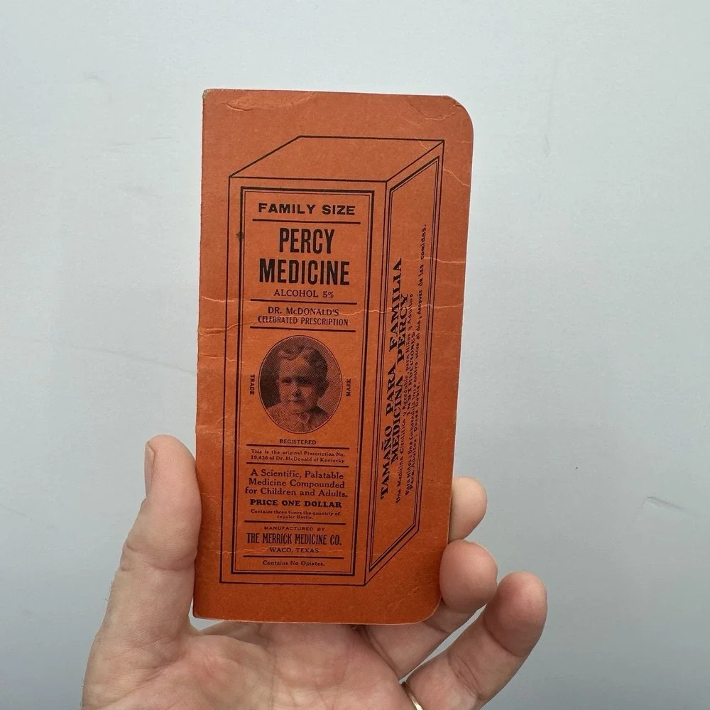 Vintage Percy Medicine Pharmacy Ephemera Pamphlet Waco Texas 1947 / 1948 Spanish